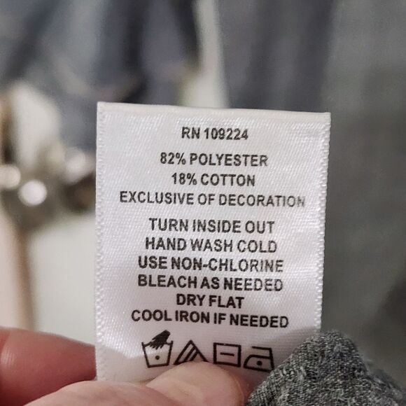 Indigo Soul Boho tunic top gray embroidered tiered bottom Sz S - Picture 3 of 5